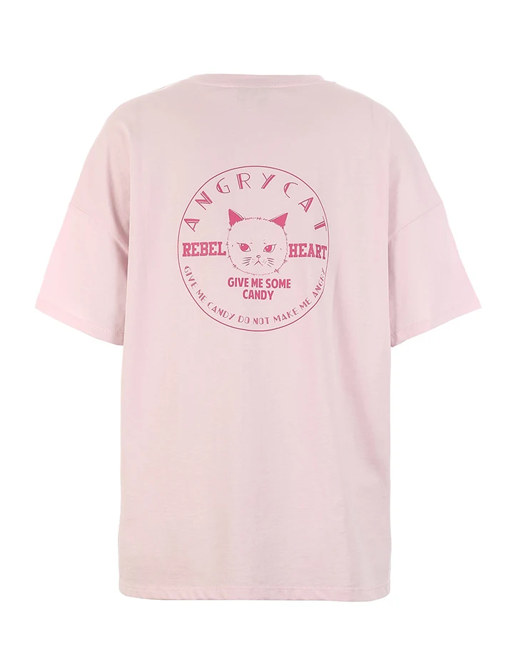 Vero Moda Новая футболка женская женская футболка с принтом кота из хлопка с короткими рукавами свободного кроя | 319101564