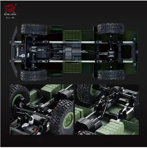 Радиоуправляемый грузовик Rock Crawler США военный транспортер внедорожник 4WD