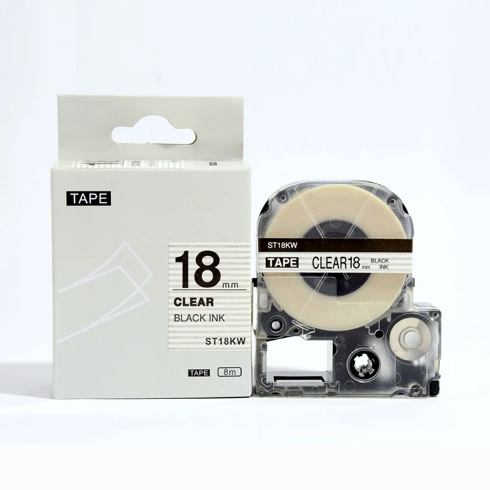 

5PK 18 мм KINGJIM Картридж Ленты для маркировки ST18KW/ LC-5TBW черный для принтера TepraPro и Labelworks
