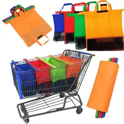 2 компл./лот сумка-шоппер Экологическая сумка многоразовый тотализатор сумка корзину тележка для покупок в супермакете складные сумки для