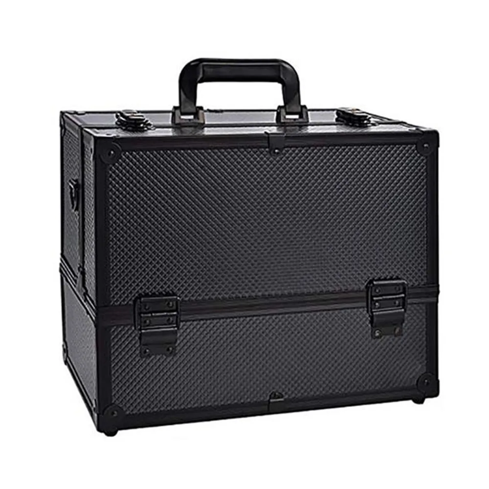  Makeup Train Case Professional Adjustable - 6 Trays Cosmetic Cases Makeup Storage Organizer Box wit