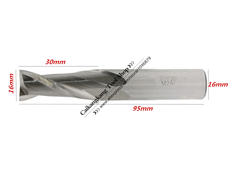 2 флейты 2F16*16*30*95 мм M2AI диаметр 16 мм Концевая фреза станок сверло для станка с ЧПУ инструмент супер-жесткий высокоскоростной стали