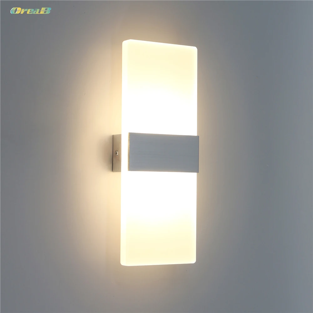 

2pcs/lot 6W/12W Square Bedside Wall Mounted Lamp Sconce Warm / Cold Step Stair Lights Plug in Indoor Wall Light Fixtures
