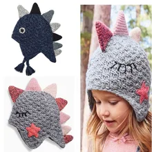 Knitted Cotton Hat for Newborn Baby Hat Dinosaur Boy Cap Toddler Girl Animal Style Warm Photography Bonnet Touca Chapeau Enfants