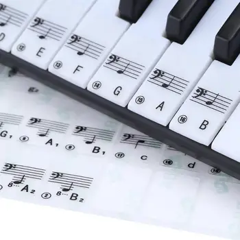 

88 Keys Transparent Piano Key Note Stickers for Piano Electronic Keyboard Stave Note Sticker for White Key Keyboard Sticker
