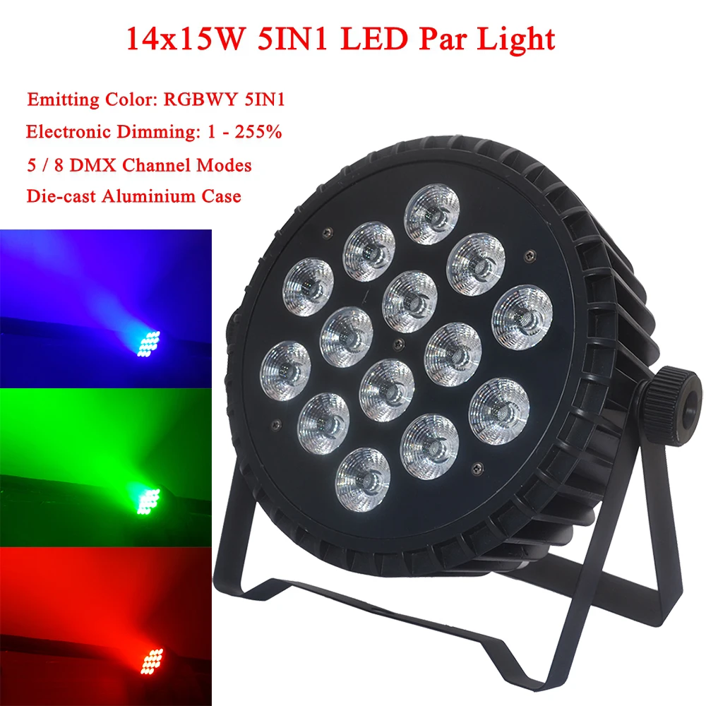 

Led Par Light RGBWA 5IN1 14x15W Disco Wash Light Equipment 5/8 Channels DMX 512 Led Stage Lighting Effect Light Fast Shipping