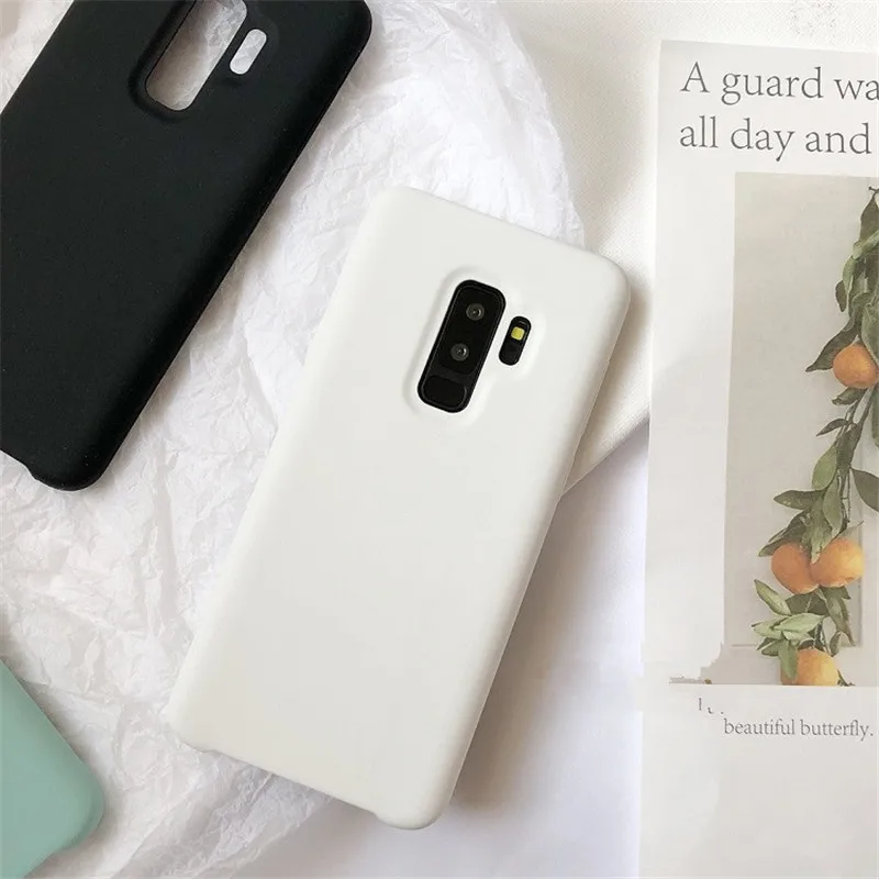 

DCHZIUAN Original Soft Silicone Case For Samsung Galaxy Note 8 S8 S9 Plus Pure Color Luxury Cover for Samsung S8 Plus Case LOGO