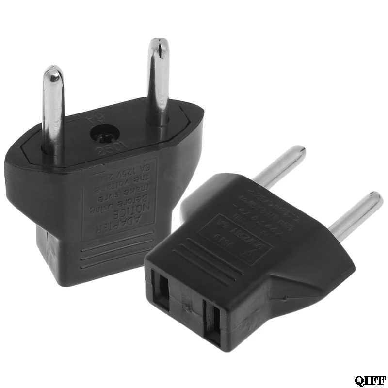 

US USA EU To EU Europe Euro Travel Charger Wall AC Power Plug Adapter Converter Mar28