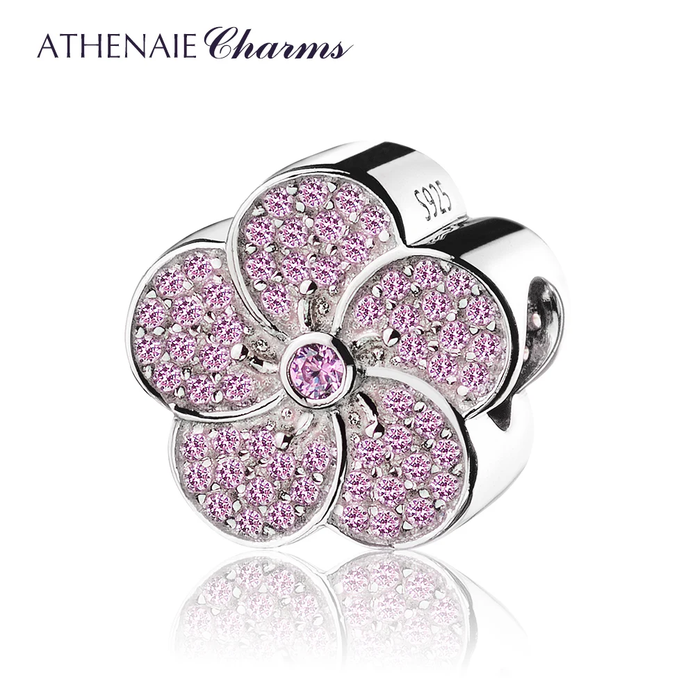 Бусины шармы из серебра 925 пробы с розовым фианитом|beads fit|silver silver 925bead sterling |