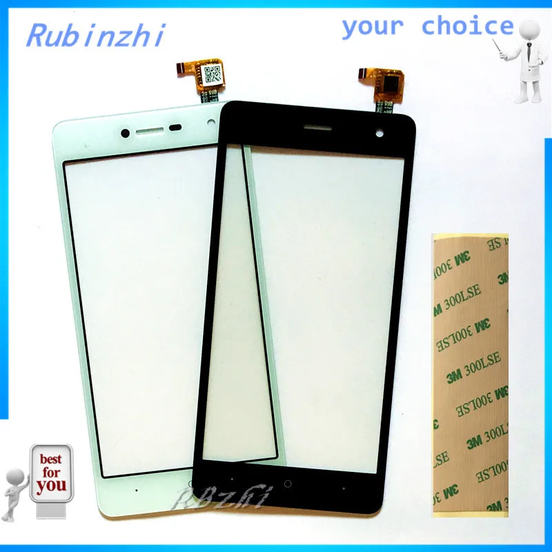 

RUBINZHI + Tape Touchscreen Sensor For BQ BQ-5057 Strike 2 BQs 5057 Touch Screen Digitizer Front Glass Touch Panel Replaement