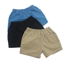 Шорты для мальчиков летние однотонные Шорты для маленьких мальчиков и девочек детские повседневные хлопковые короткие штаны Одежда для младенца, брюки