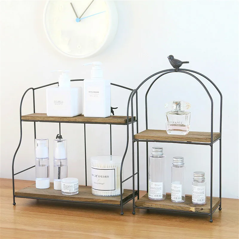 

Nordic Style Folding Double Layer Storage Rack Iron Storage Shelf Wall Hanging Flower Pots Book Home Desktop Decor Organizer