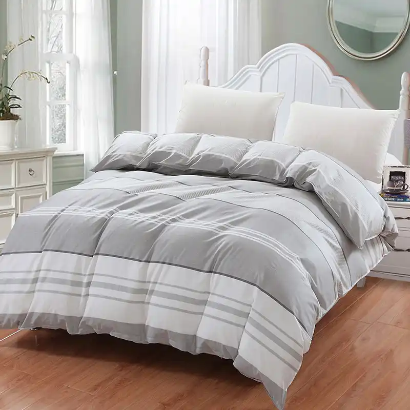 Simple Style Blue White Gray Plaid Bedding Duvet Cover 100 Cotton