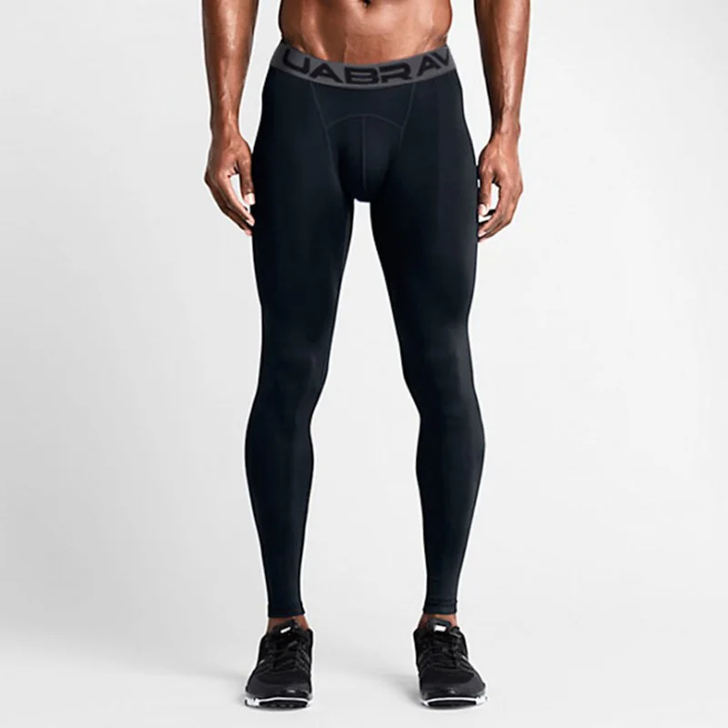 

Aerfey 2018 New Men Slim Gym Leggings Sports Running Pants Solid Color Bicycle Fitness Tights
