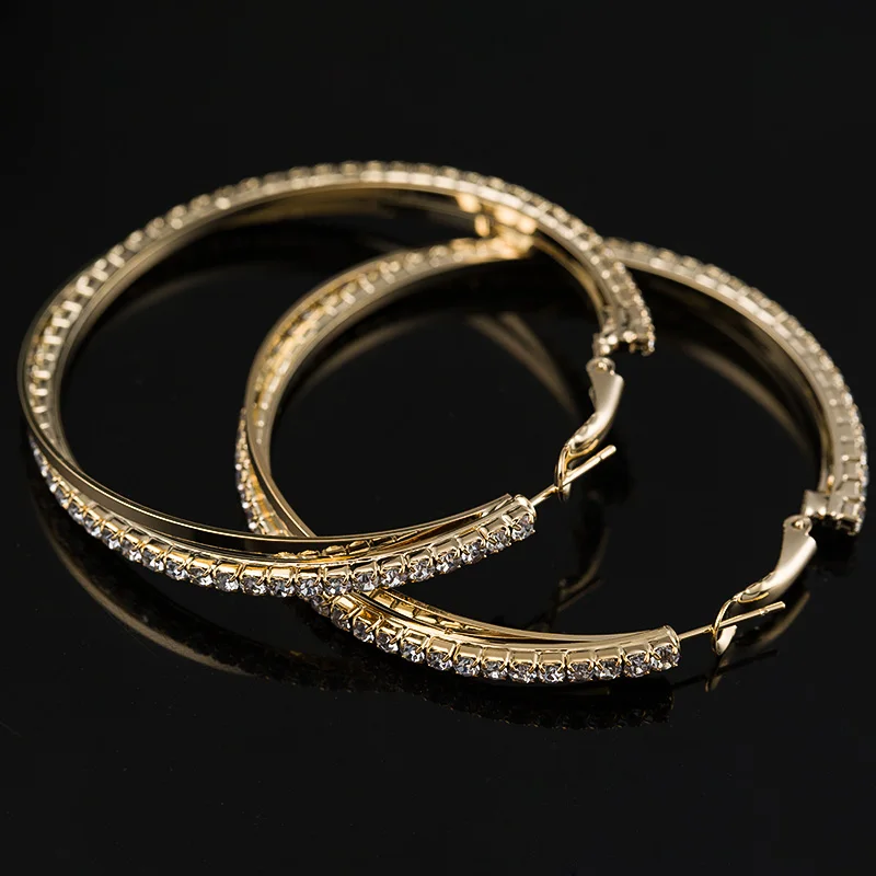 Новые большие серьги кольца для женщин Распродажа модные большие круглые серьги-кольца простые пирсинг серебро/золото 2 цвета для вечеринки# E008