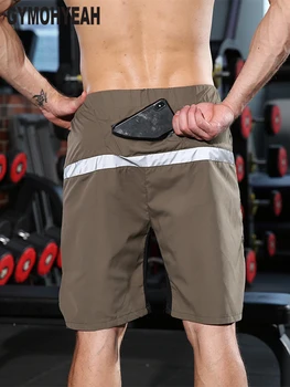

Brand Men Shorts Double-deck Reflector Workout Jogger Sweatpants Fitness Mens Beach Short Quick-drying Breathable Sweat Dropship