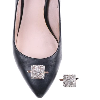 

1PC Fashion Square Rhinestone Shoes Buckle Women Bridal Prom Shoe Clips Elegant Shoes Decor Accessory