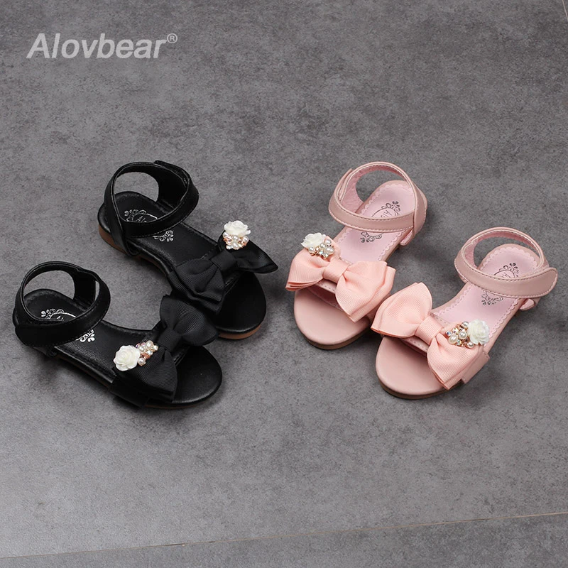

Girl Open Toe Sandals 2018 New Children's Sandals Summer Kids Sandals Cute Butter Tie Design Princess Shoes Girl Shoes L05-184