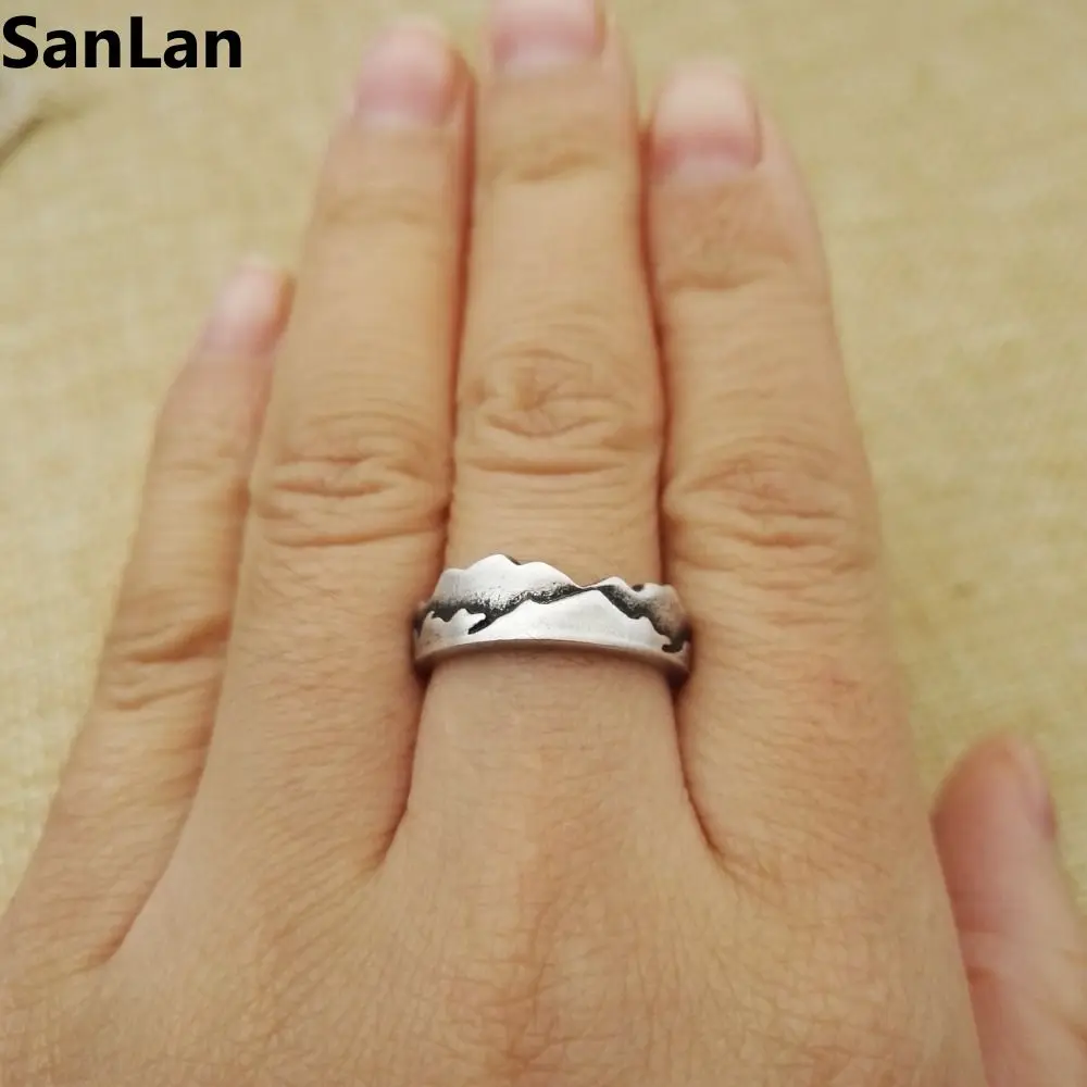 

20pcs New Fashion antique silver plated mountain jewelry cute Mountain Ring For Women Vintage SanLan