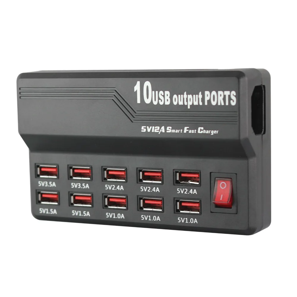 

Universal 10 Port Output 5V Max 3.5A Charging Station Multipe USB Desktop Rapid Charger for Smart Phone Tablet PC