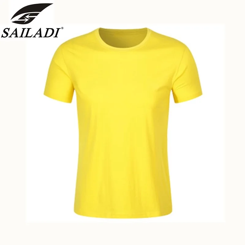 

SAILADI Brand Men Running Short Sleeve Cotton Outdoor Breathable Sportwear Round Neck Training Sport T-Shirts size S-3XL S2204