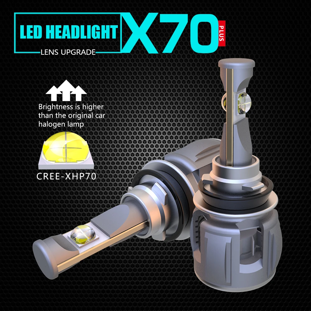 

High Power JGAUT Chips H8 H9 H11 Car LED Headlight Bulbs Hi-Lo Beam 50W 4000lm/bulb 6000K 12V XP70 No Error 2018