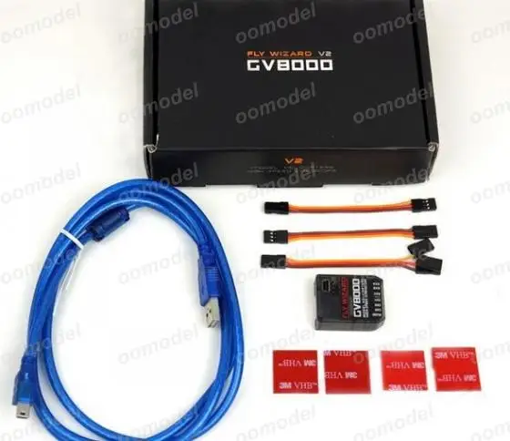 GV8000 V2 Flybarless System 3 axis Gyro for RC Helicopter FreeTrack Shipping