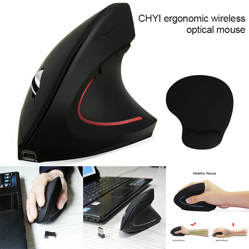 

Newly 2.4GHz Wireless Mouse Rechargeable Ergonomic Optical Vertical Mice