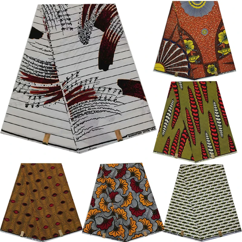 

Africa Ankara Printing Wax Fabric 100% Cotton High Quality Real Dutch Wax Fabric Sewing Material for Party Dress 6yards Tissu