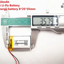 5 шт. литиевая батарея хорошего качества 3,7 V, 750 mAH, 802535 полимерный литий-ионный/литий-ионная аккумуляторная батарея для игрушка, портативное зарядное устройство, gps, mp3, mp4