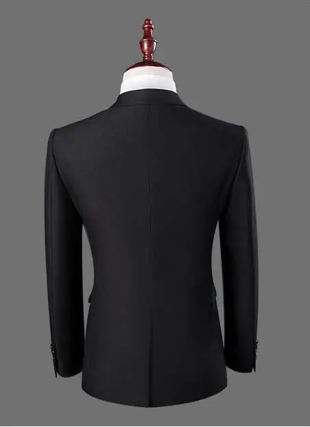 Peak Lapel Black Slim Fit Men Suits 2 Pieces One Button Wedding Suits for Men Business Suits (Jacket+Pants+Tie) Casual Suit