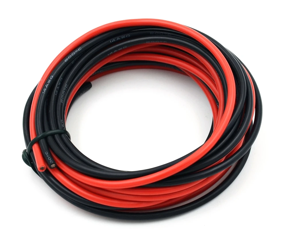 14 AWG силиконовый провод Hook Up Провода кабели 3 м черный и 3 м красный гибкий луженый медный провод высокая термостойкость