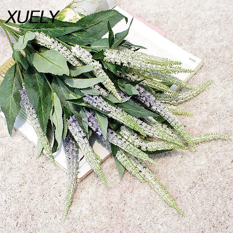 

7 heads Provence lavender decorative plastic Sage grass artificial flowers plants autumn home wedding decoration plant Wreaths