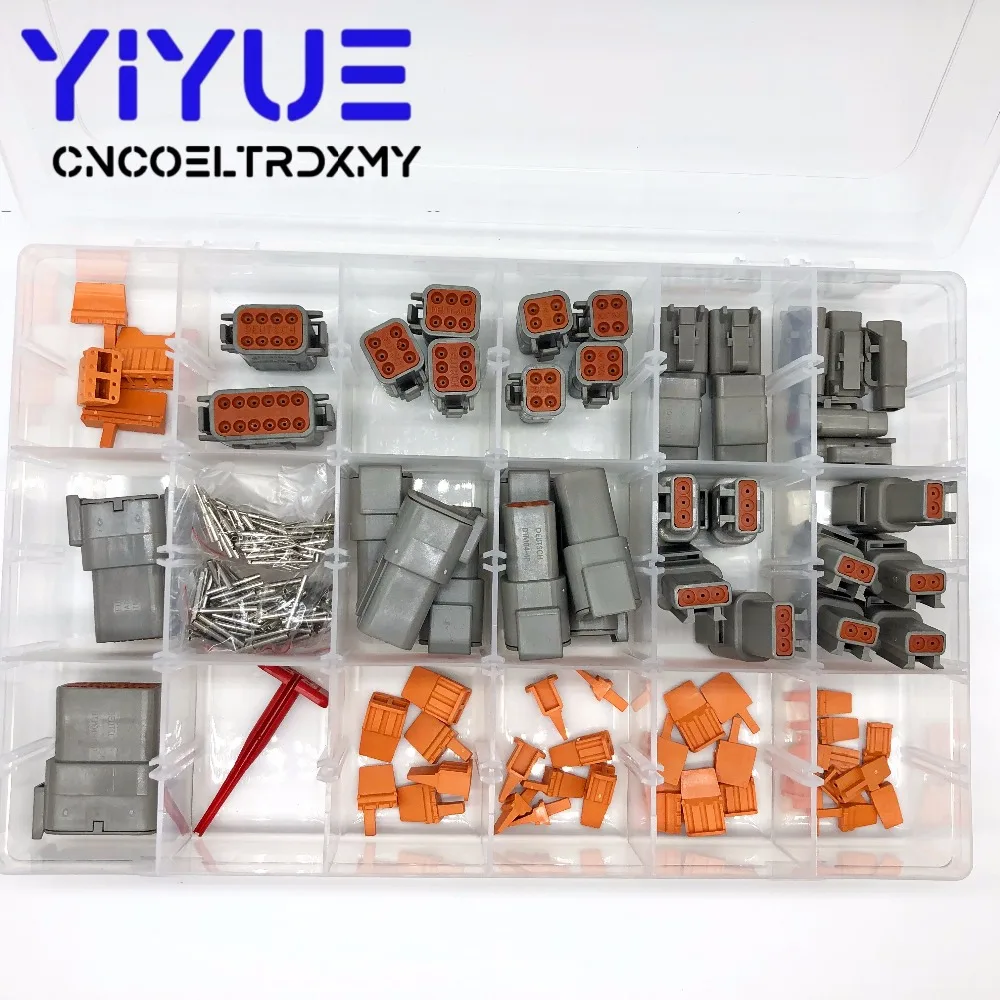 225 PCS Deutsch DTM Series Automotive Connector Kit with  Removal Tool 0411-240-2005 + 20 AWG Solid TerminalsPins (5)