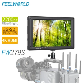 

FEELWORLD FW279S 7 Inch 2200nit Daylight Viewable 3G-SDI Mini HDMI on Camera DSLR Field Monitor 4K HDMI 1920X1200 for Outdoor