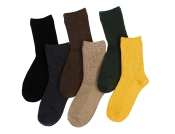 

Autumn and winter Warm medium Contracted in tube solid Cashmere socks College style and Style restoring ancient ways