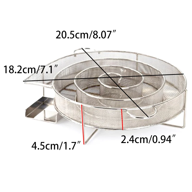 BBQ Cold Smoke Generator Stainless Steel Barbecue Grill Smoking Box Wood Chips Round BBQ Grill Smoker for Meat Fish Bacon Salmon
