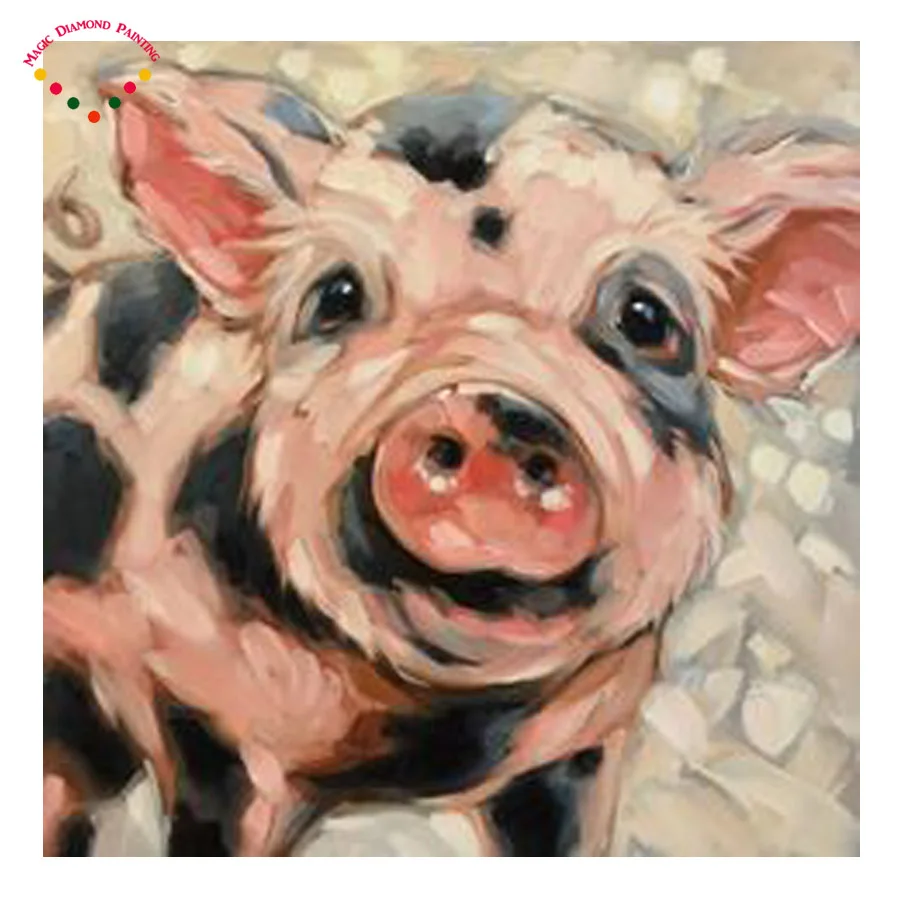 Magic Crafts Black spot pig Diamond Embroidery Diy Full Diamond