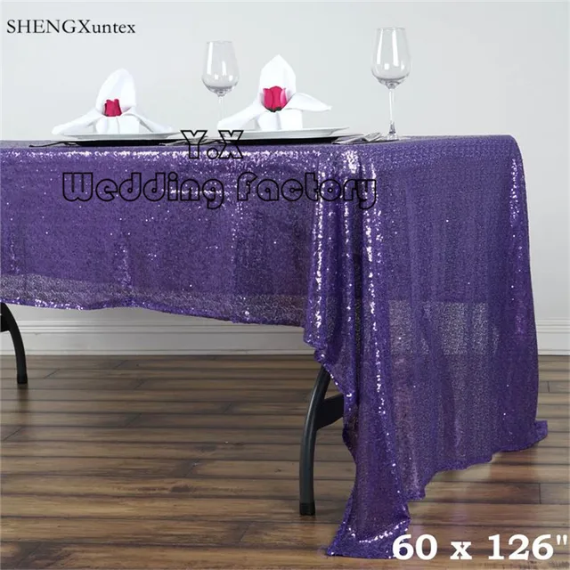 China Factory Sale 60 126 Rectangular Sequin Table Cloth Cheap