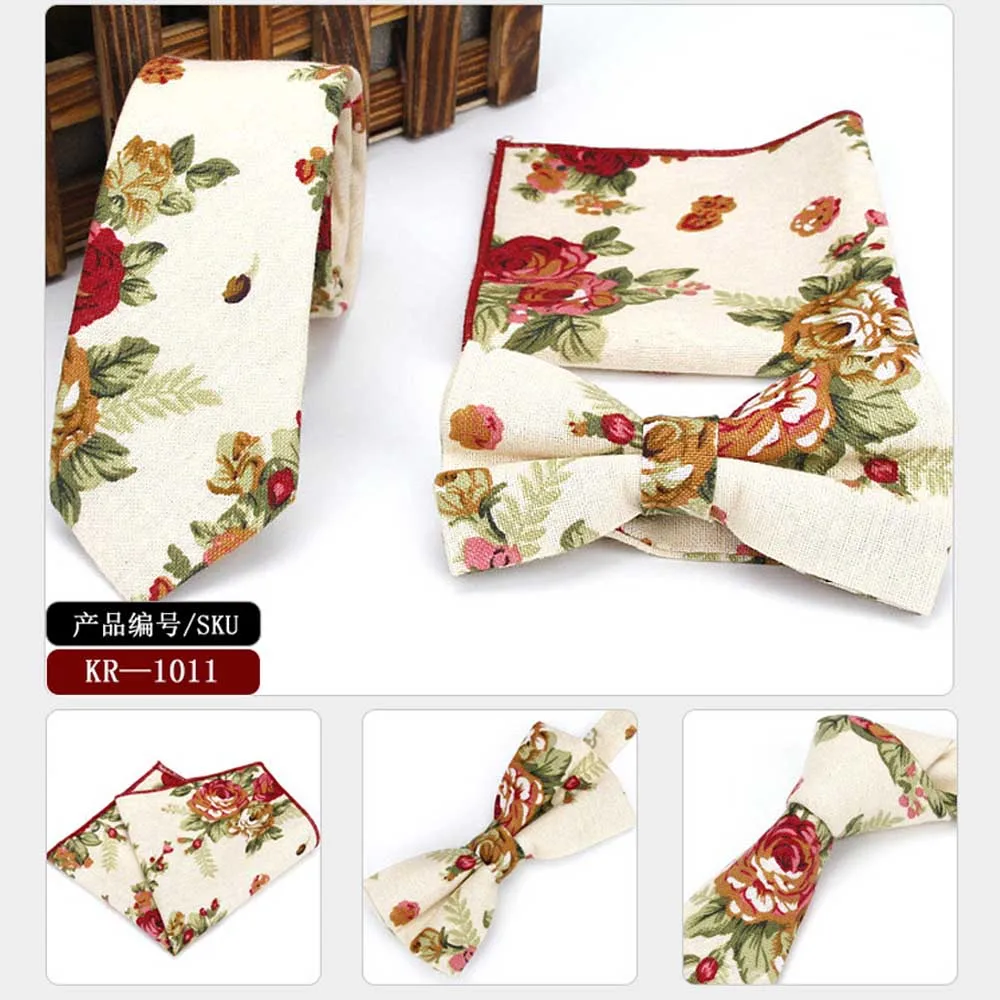 Для мужчин Винтаж цветочный шейный платок с бантом для свадьбы модный мужской Карманный платок квадратный набор BWTYF0104