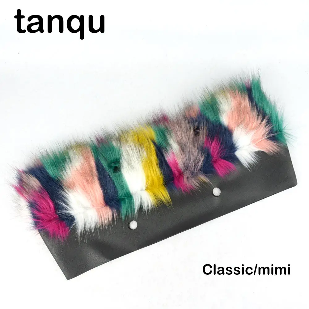 Tanqu 2018 новый смешанный цвет женская сумка плюшевая отделка для O сумка термоплюшевые украшения Искусственный мех подходит для
