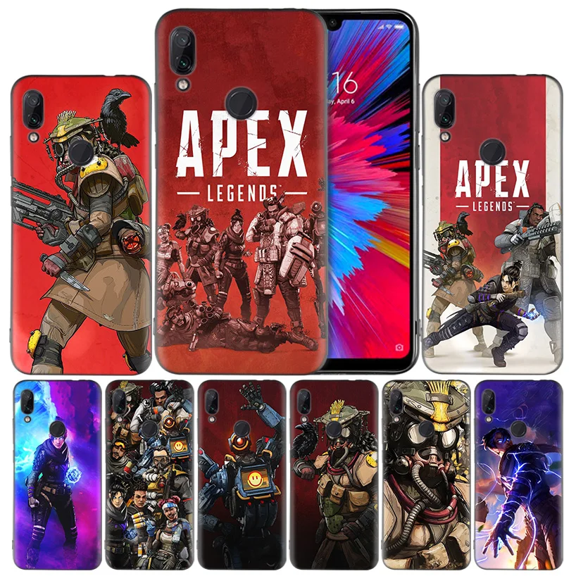 

Apex Legends Black Silicone Case Cover for Xiaomi Mi 9 8 Play A1 A2 Redmi Note 7 6 6A 5 Plus S2 GO Lite Pro Pocophone F1 Fundas