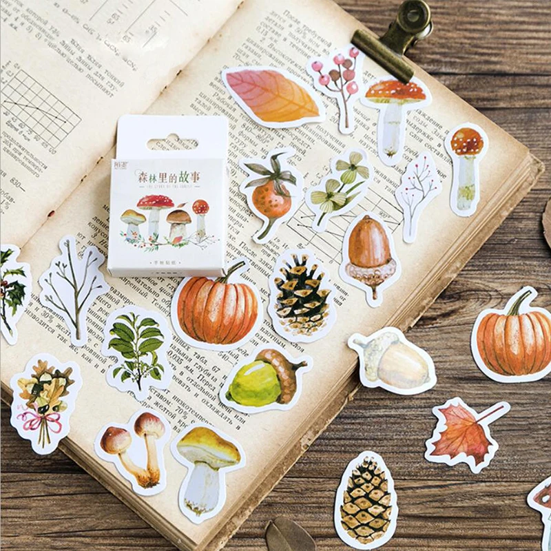 

46Pcs/box Autumn Diary Stickers Planner Scrapbooking Bullet Journal Sticker DIY Decoration Album Stationery 2019 School Supplies