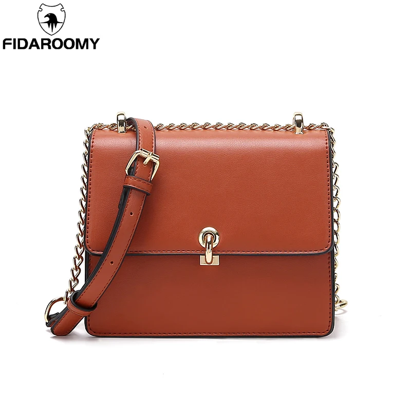 

Small PU Leather Messenger Bag Women Vintage Flap-over Crossbody Bag Girls Chain Concise Purse Mini Shoulder Bags with lock