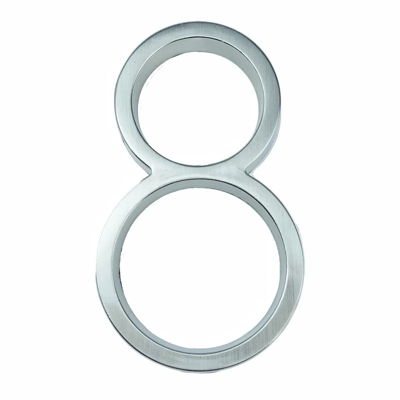 

127mm 5" Big Modern House Number Satin Nickel Door Address Number Digits Zinc Alloy House Door Address Sign #8