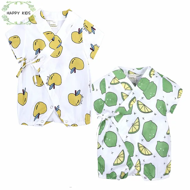 Dly357 Baby Girls Cotton Print Japanese Kimono Cute Baby Boy Rompers