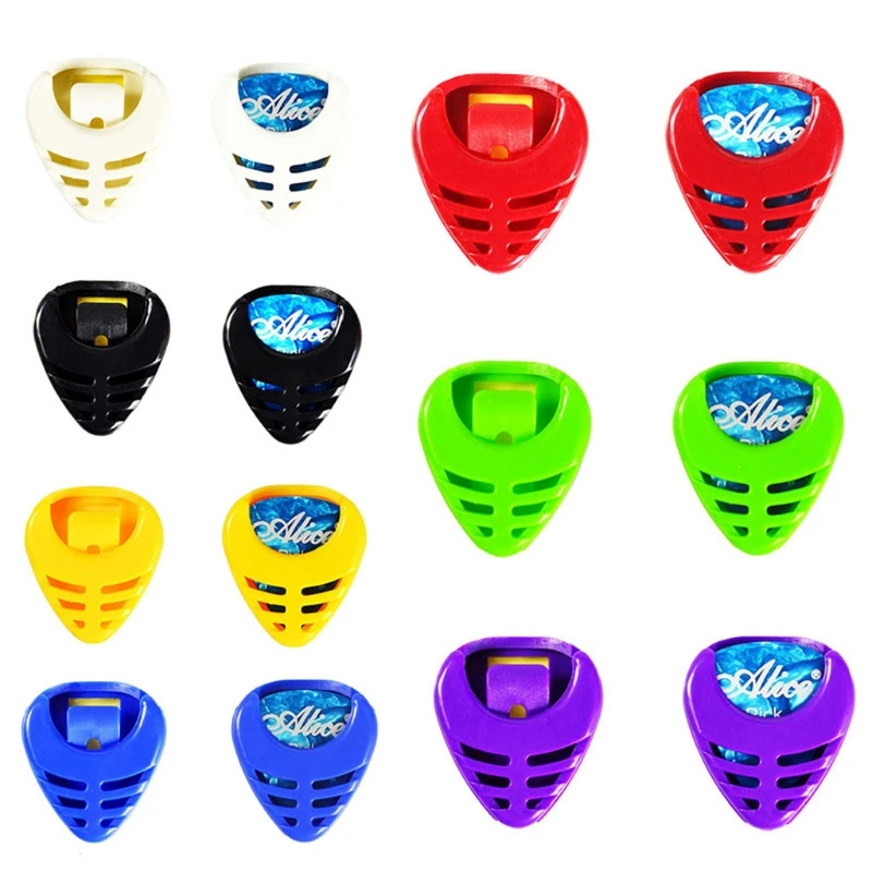 

10Pc Portable Plactic Guitar Pick Plectrum Holder Case Box Acoustic Heart Shape