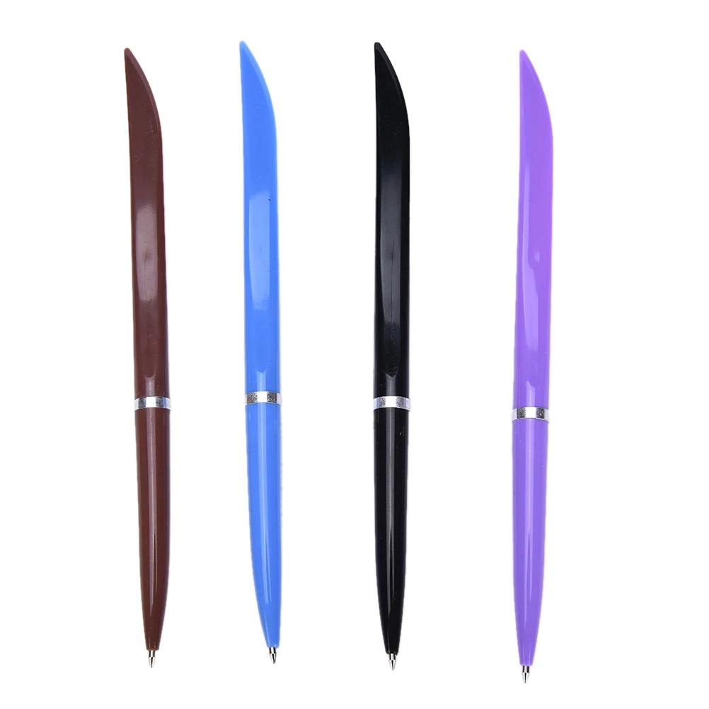 

10pcs/lot 0.5mm Blue Ink Office Work Student Pen Express Operating Flat Knife Type Ballpoint Pen