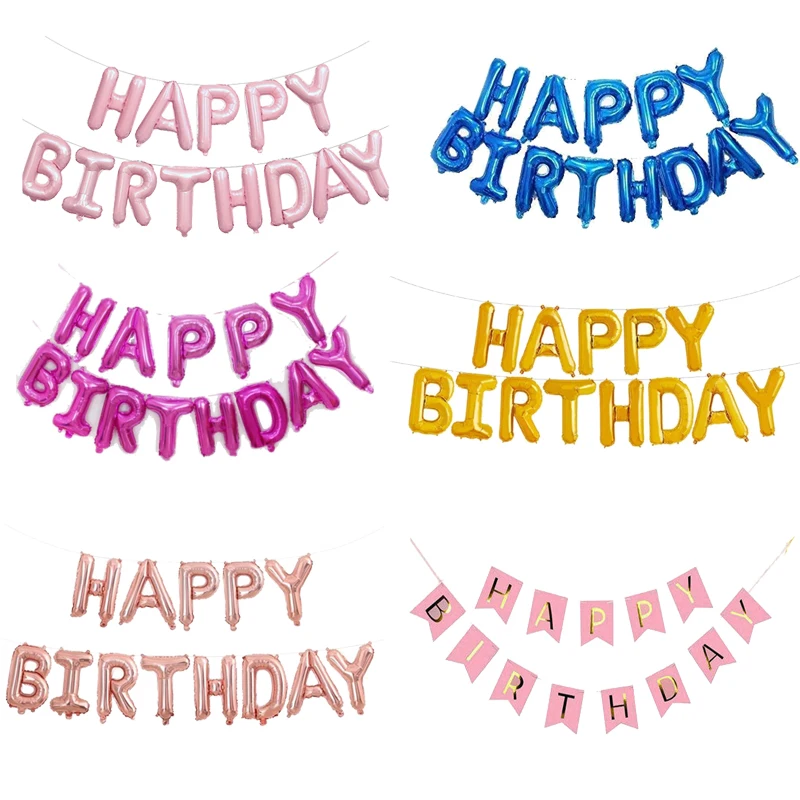 

16inch Balloon HAPPY BIRTHDAY Letter Aluminum foil balloon multiple colour for kids and adult birthday decoration supplies