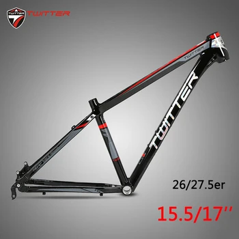 

TWITTER 26/27.5er Mountain Bike Frame 15.5/17" Aluminum Alloy Straight Tube 44mm Frameset Bicycle Frameset Laser